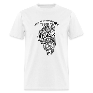 1153 1/4S Home Is Illinois TSHIRT - white