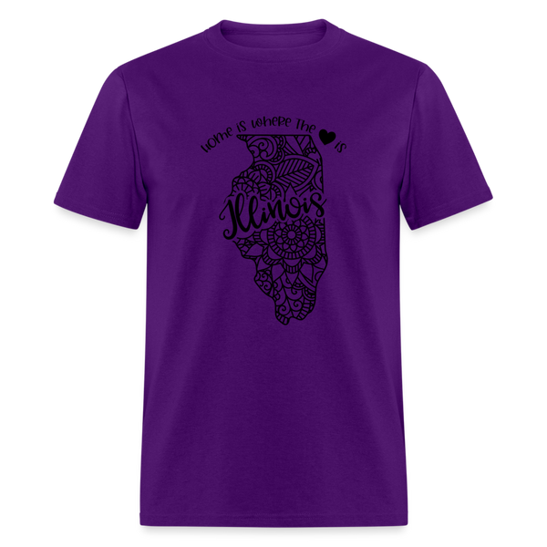 1153 1/4S Home Is Illinois TSHIRT - purple