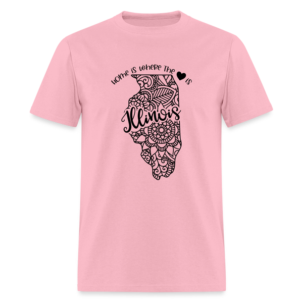 1153 1/4S Home Is Illinois TSHIRT - pink