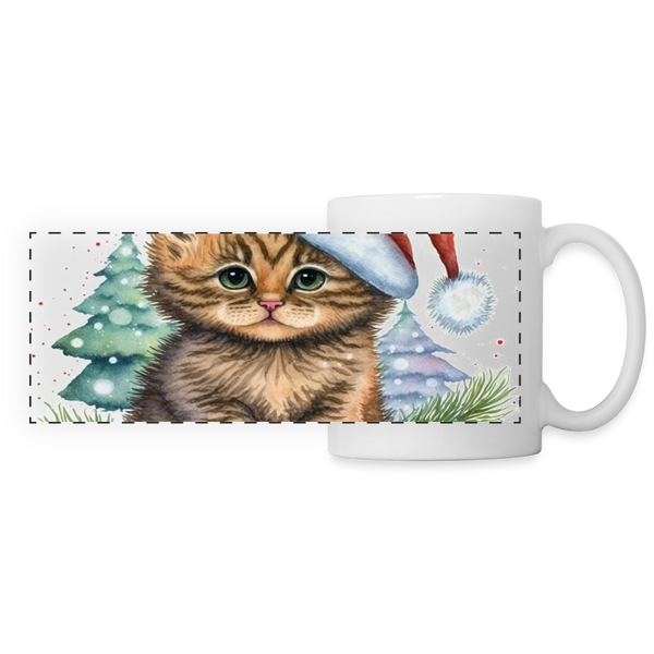 60046 Brown Cat Xmas MUG - white