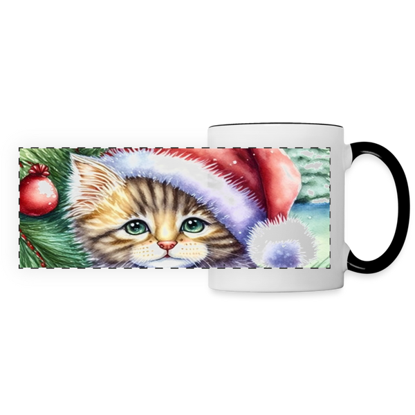 60052 Striped Cat Xmas MUG - white/black