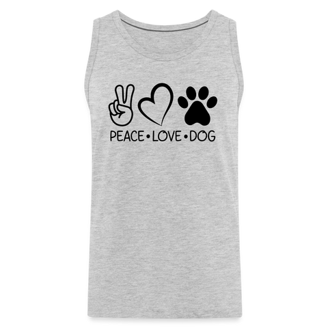 66000 0/0S Peace Love Dog TANK TOP - heather gray