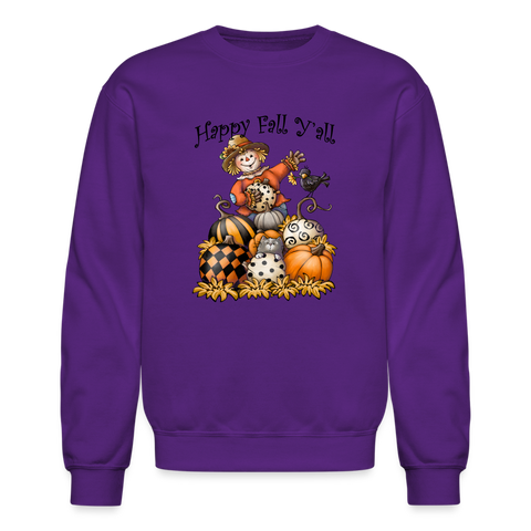 118 4/4S Happy Fall Y'all w/Pumpkins SWEATSHIRT - purple