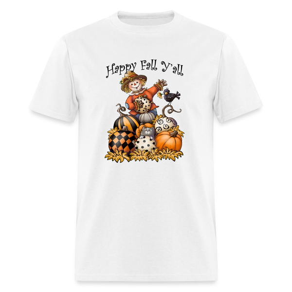 118 1/4S Happy Fall Y'all w/Pumpkins TSHIRT - white
