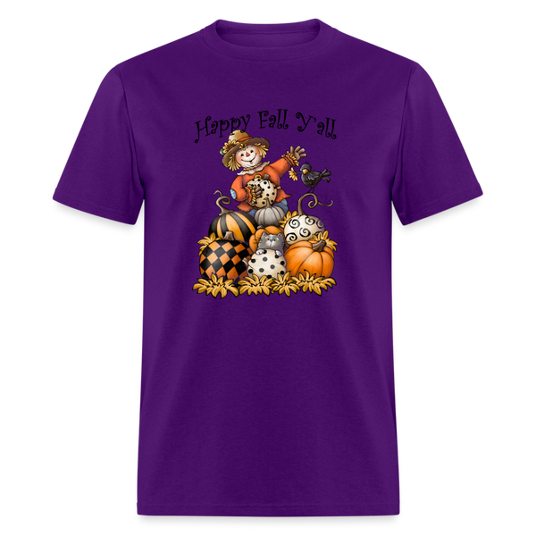 118 1/4S Happy Fall Y'all w/Pumpkins TSHIRT - purple