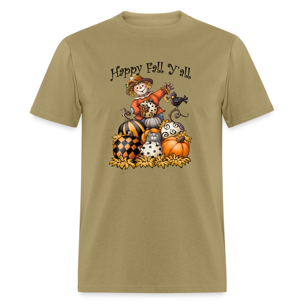 118 1/4S Happy Fall Y'all w/Pumpkins TSHIRT - khaki