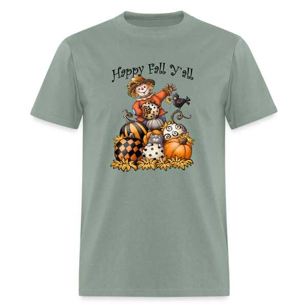 118 1/4S Happy Fall Y'all w/Pumpkins TSHIRT - sage