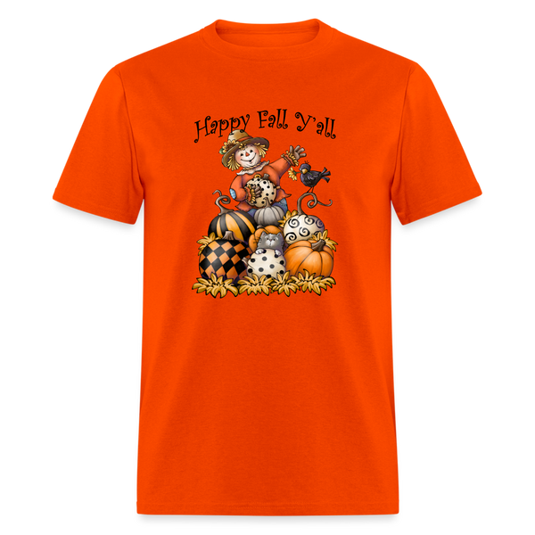 118 1/4S Happy Fall Y'all w/Pumpkins TSHIRT - orange