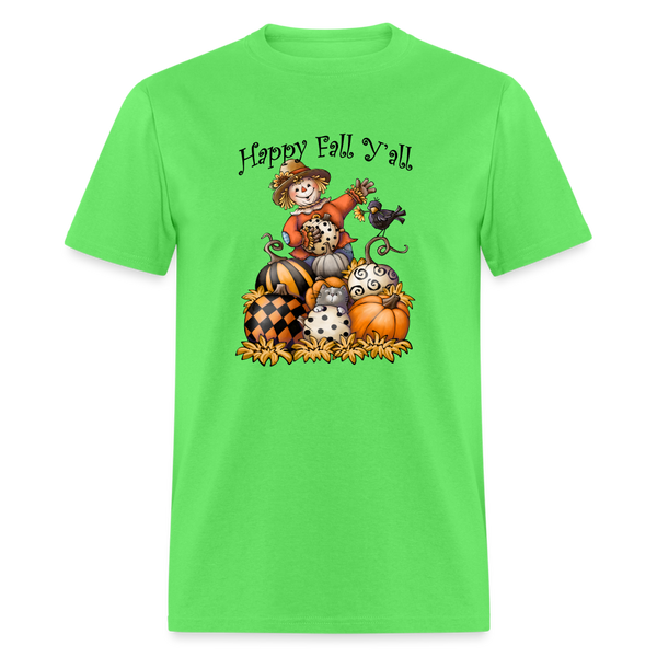 118 1/4S Happy Fall Y'all w/Pumpkins TSHIRT - kiwi