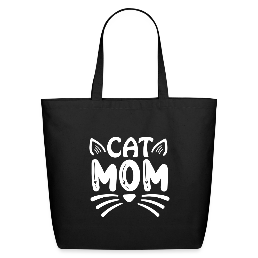 6001 Cat Mom ECO-FRIENDLY COTTON TOTE - black