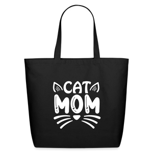 6001 Cat Mom ECO-FRIENDLY COTTON TOTE - black