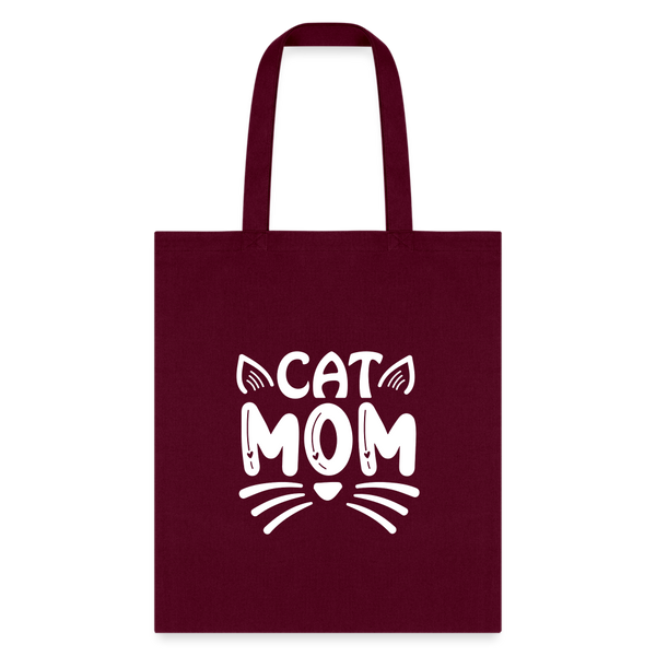 6001 Cat Mom TOTE BAG - burgundy