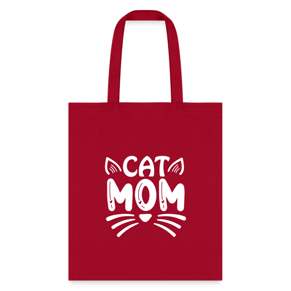 6001 Cat Mom TOTE BAG - red