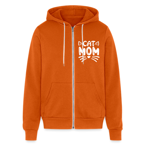 6001 Cat Mom on Front UNISEX ZIP HOODIE - autumn