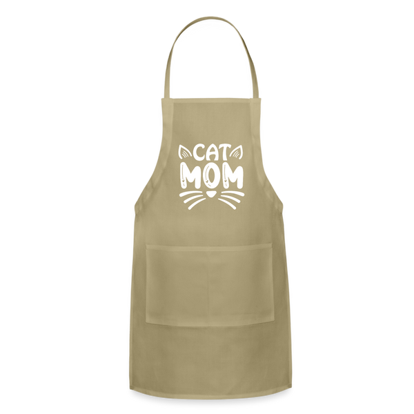 6001 Cat Mom ADJUSTABLE APRON - khaki