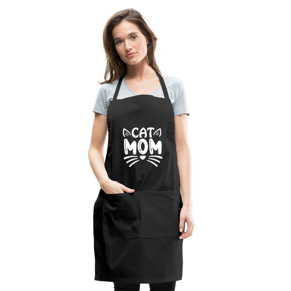 6001 Cat Mom ADJUSTABLE APRON - black