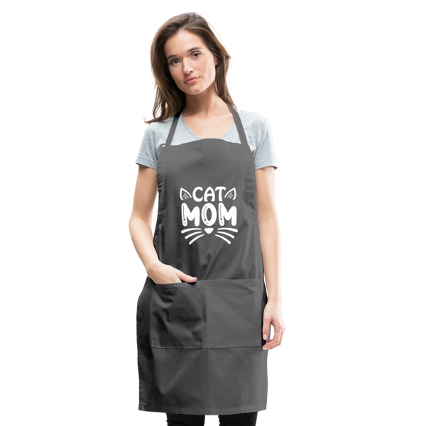 6001 Cat Mom ADJUSTABLE APRON - charcoal