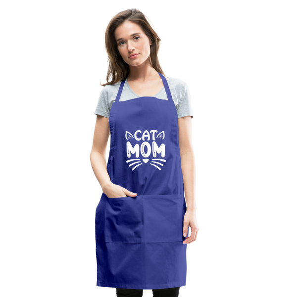 6001 Cat Mom ADJUSTABLE APRON - royal blue