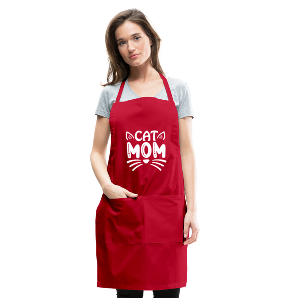 6001 Cat Mom ADJUSTABLE APRON - red