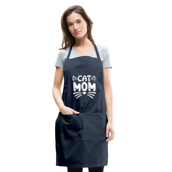 6001 Cat Mom ADJUSTABLE APRON - navy