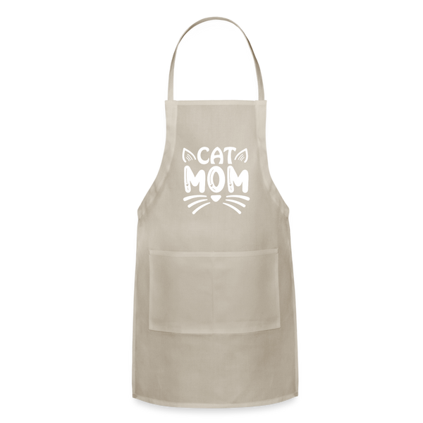 6001 Cat Mom ADJUSTABLE APRON - natural