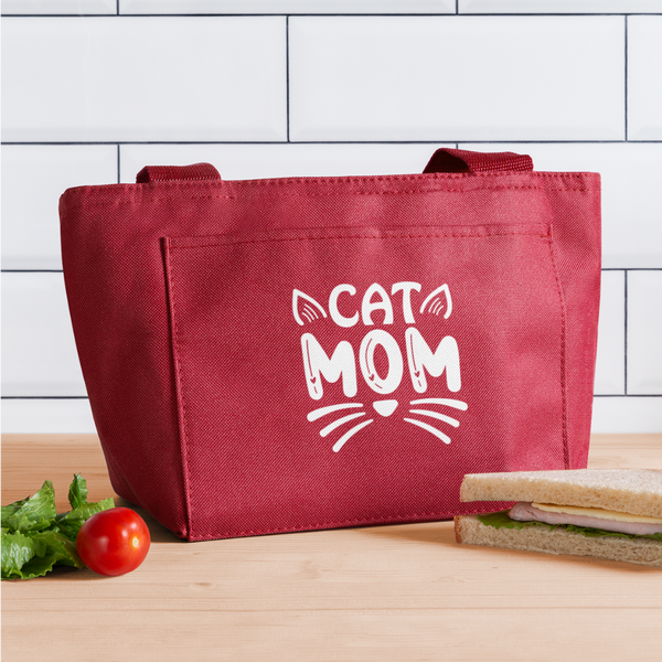 6001 Cat Mom LUNCH BAG - red