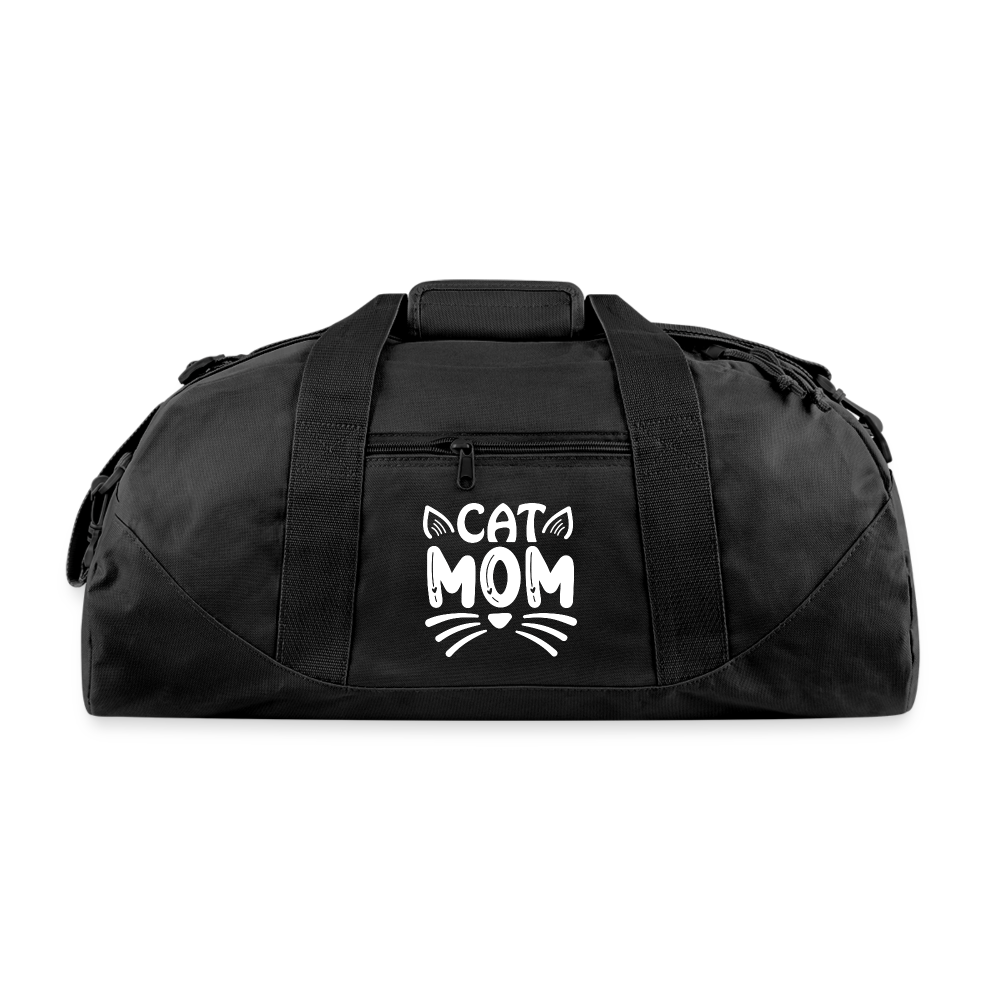 6001 Cat Mom RECYCLED DUFFEL BAG - black