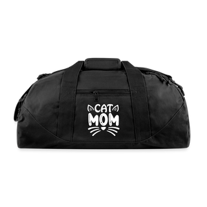 6001 Cat Mom RECYCLED DUFFEL BAG - black