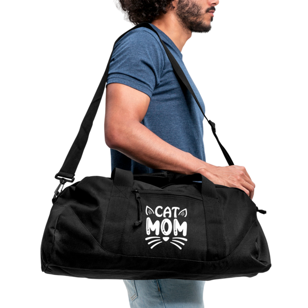 6001 Cat Mom RECYCLED DUFFEL BAG - black