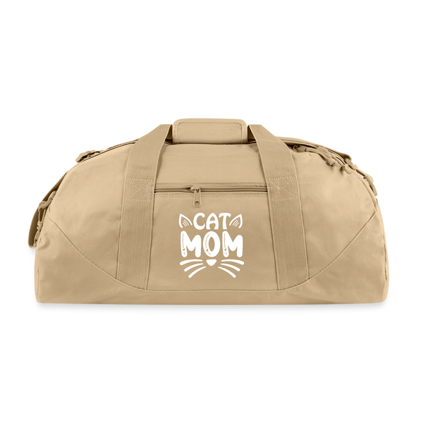 6001 Cat Mom RECYCLED DUFFEL BAG - beige