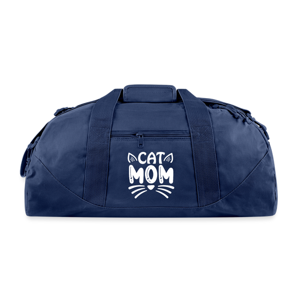 6001 Cat Mom RECYCLED DUFFEL BAG - navy