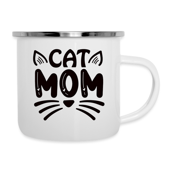 6001 Cat Mom in Black CAMPER MUG - white