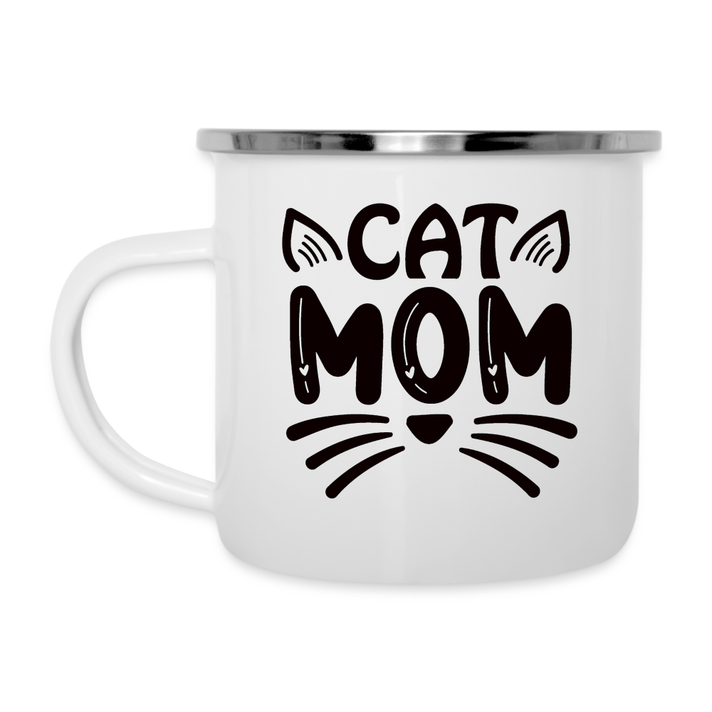 6001 Cat Mom in Black CAMPER MUG - white