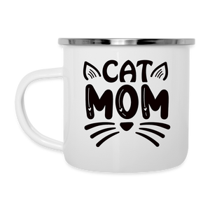 6001 Cat Mom in Black CAMPER MUG - white