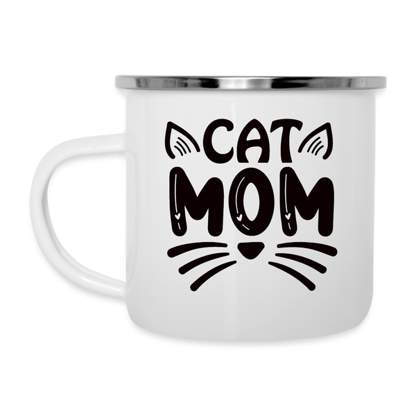 6001 Cat Mom in Black CAMPER MUG - white