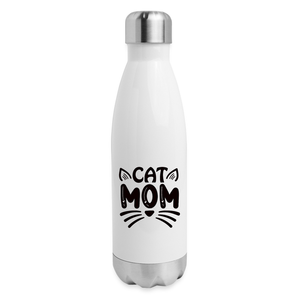 6001 Cat Mom in Black 17oz INSULATED WATER BOTTLE - white