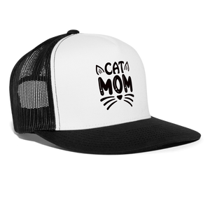 6001 Cat Mom in Black TRUCKER CAP - white/black