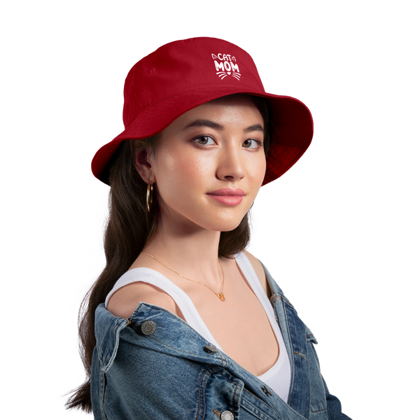 6001 Cat Mom BUCKET HAT - red