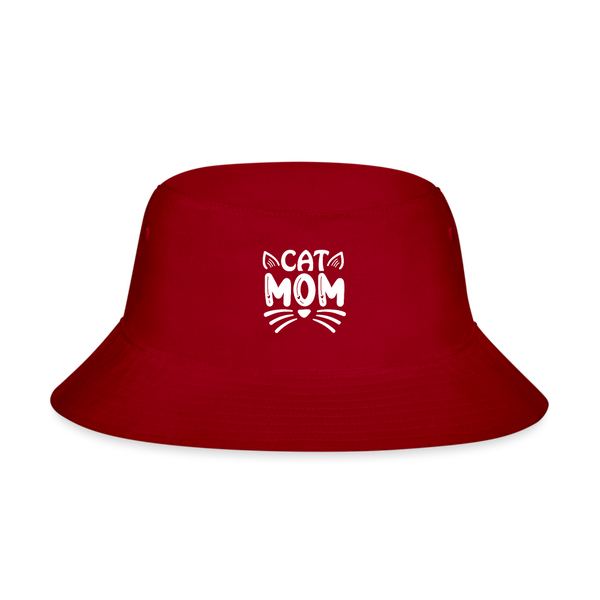 6001 Cat Mom BUCKET HAT - red