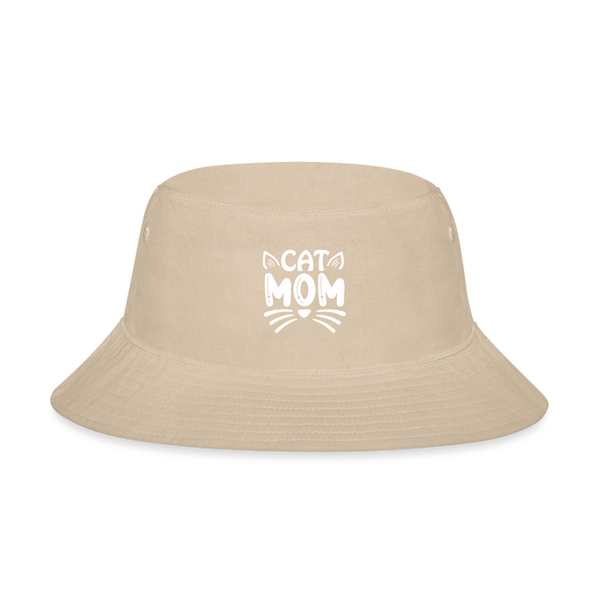 6001 Cat Mom BUCKET HAT - cream