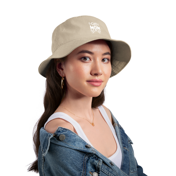 6001 Cat Mom BUCKET HAT - cream