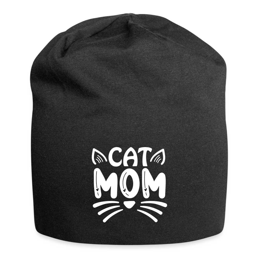 6001 Cat Mom JERSEY BEANIE - black