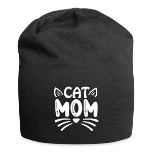 6001 Cat Mom JERSEY BEANIE - black