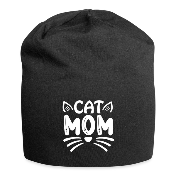 6001 Cat Mom JERSEY BEANIE - black