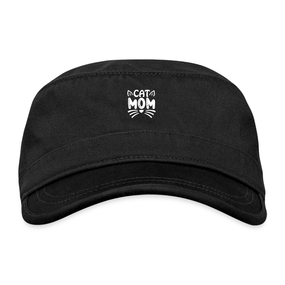 6001 Cat Mom ORGANIC CADET CAP - black