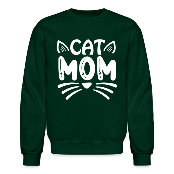 6001 4/4S Cat Mom SWEATSHIRT - forest green