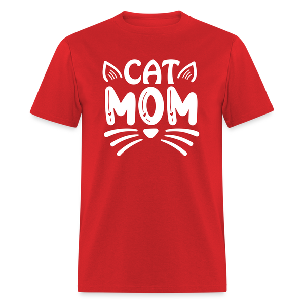 6001 1/4S Cat Mom TSHIRT - red