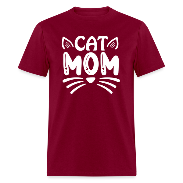 6001 1/4S Cat Mom TSHIRT - burgundy