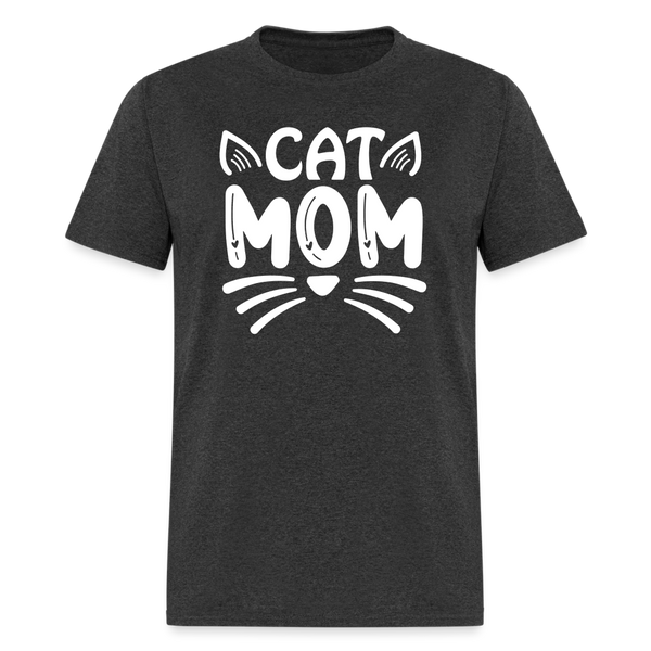 6001 1/4S Cat Mom TSHIRT - heather black