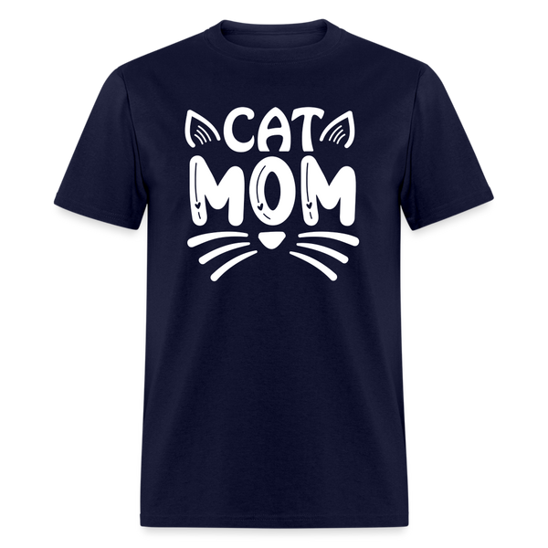 6001 1/4S Cat Mom TSHIRT - navy